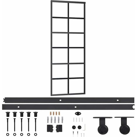 Maison Exclusive - Schiebetür mit Beschlag ESG-Glas & Aluminium 7 (1/5)