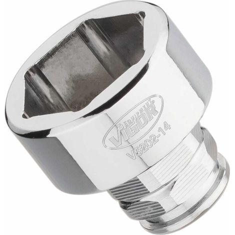 VIGOR Steckschlüssel-Einsatz superflach V5202-14 Vierkant hohl 6,3 mm (1/4 Zoll) Außen-Sechskant Profil 14 (1/5)