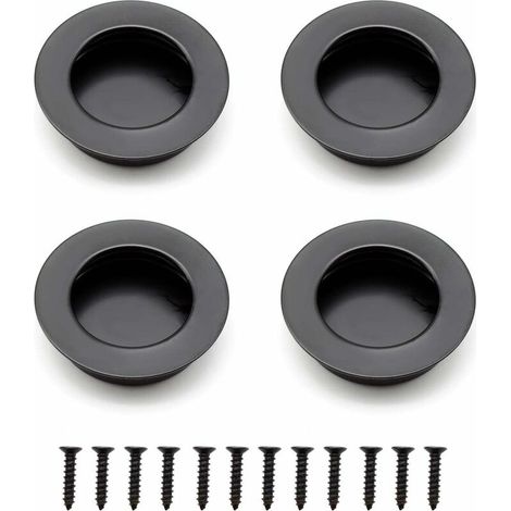 Poignée de porte coulissante encastrée noire en acier inoxydable – 40 mm – Haute résistance à la rouille – Installation facile pour meubles (1/5)