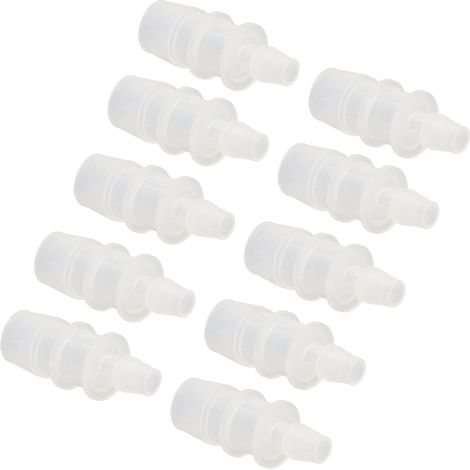 Lot de 10 raccords réducteurs à barbillon en PP adaptateur pompe air aquarium pour tuyau silicone raccordement 7.9-15.8 (1/5)