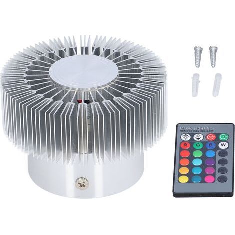Helle 360°-LED-Deckenleuchte mit 24-Tasten-Fernbedienung, 3-W-LED, sonnenförmige Wandleuchte für Restaurants/Cafés, 85–277 V (1/5)