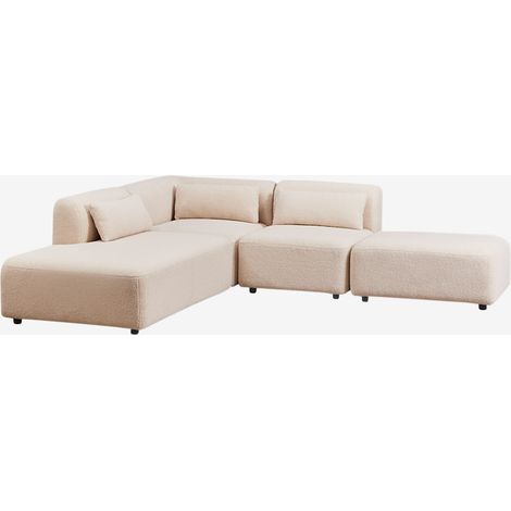 SKLUM 3-teiliges modulares Ecksofa mit Chaiselongue links und Fogler-Hocker                                   