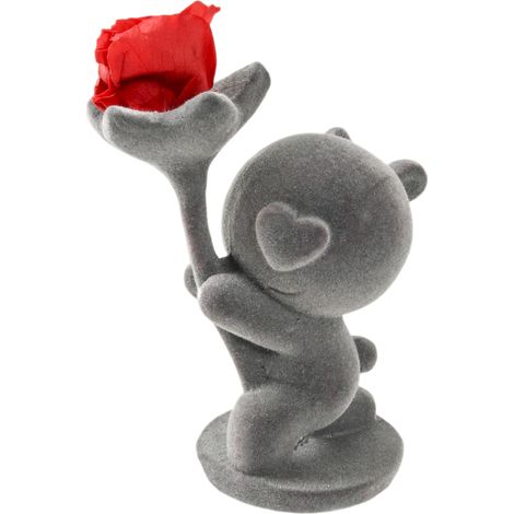 Figurine Ours - Résine Flocée - Support Circulaire - Décoration Bureau Étagère - Cadeau Anniversaire Noël - 1 Pièce (1/5)