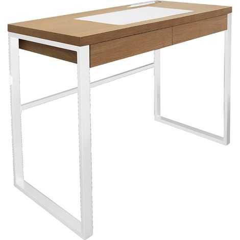 Bureau 1 tiroir avec sous-main intégré et repose tablette (1/5)