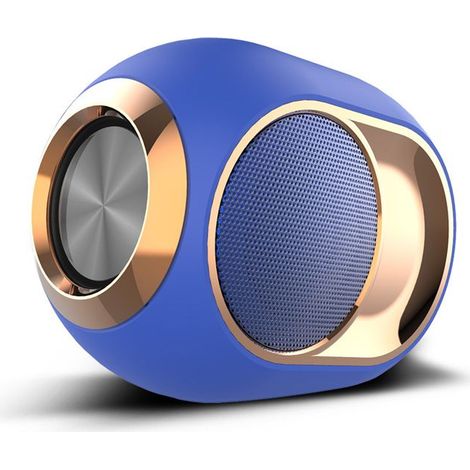 Blue Bluetooth speaker, wireless outdoor subwoofer, powerful bass, high volume, portable speaker. (1/4)