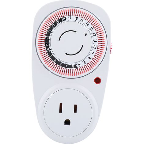 2 Minuterie mécanique, prise intérieure 24h, interrupteur programmable, pour chauffage et éclairage (1/5)