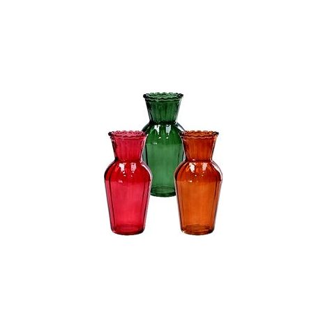Regalo Italiano Vaso in Vetro Josh D 7,5 Cm H 15 Cm – 3 Colori Assortiti Perfetto per Eventi 1 Pz