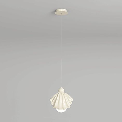 Lampe suspendue en forme de coquille de dessin animé, lustre en résine avec abat-jour sphérique en acrylique, lampe suspendue de chevet, lampes à suspension LED modernes de 5 W, lampes suspend (1/5)