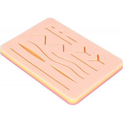 Plaque d'entraînement à la suture en silicone alimentaire inodore, modèle de peau haute simulation à 3 couches pour étudiants et professionnels de santé.