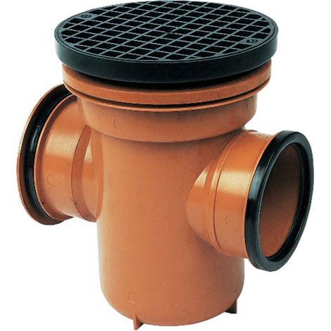 FloPlast Underground Bottle Gully with Round Grid - Odor Control (1/2)