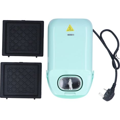 Grille-pain multifonction petit-déjeuner, machine à sandwichs et gaufres, minuterie, nettoyage facile, 650W 220V 50Hz, prise UK, vert (1/5)