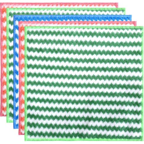 Chiffon De Cuisine - Microfibre Superfine - Absorption Eau Élevée - Anti-Gras - Motif Ondulé - 30 cm - Lot De 5 (1/5)