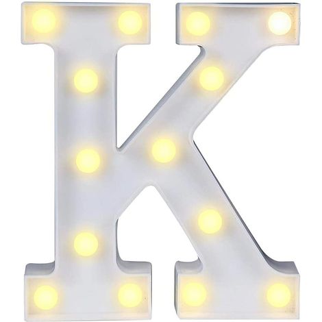 Lettere luminose a led alfabeto K luminoso per decorazione casa compleanni nozze festa bar eventi luce calda (1/5)