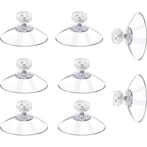 30 Pièces Ventouses de Fixation Transparentes Ø 41 mm, en Plastique PVC avec Filetage et Écrous Moletés,Ventouses à Visser sans Perçage pour Fenêtre, Voiture et Suspension (1/5)