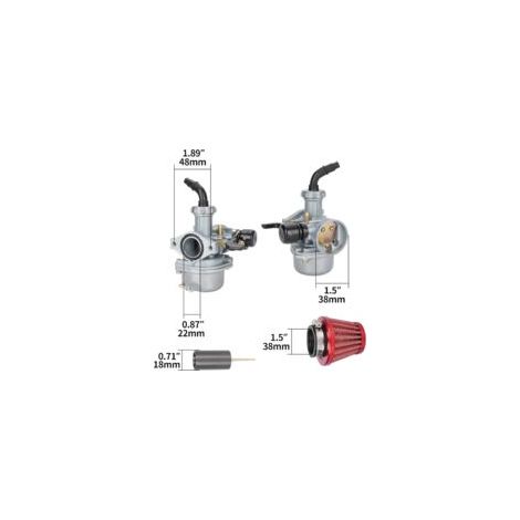 Carburador PZ22, estrangulador manual, filtro de aire de 38 mm, junta del colector de admisión para SSR 110cc 125cc Sunl Roketa Taotao Monkey Coolster ThumpStar CRF Motocross ATV Quad