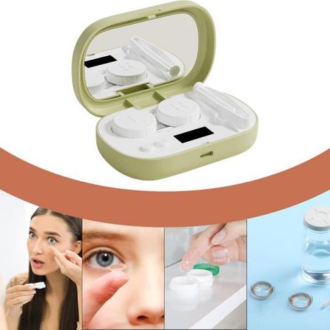 Nettoyeur À Ultrasons - Pour Lentilles De Contact - 5 Modes - Affichage LED - Rechargeable USB-C - 1100 Maha - Étui Inclus (1/5)