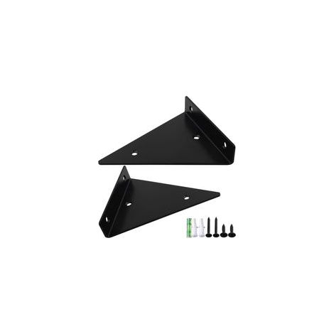 Support D'étagère Triangle, 2 Pièces Support d'étagèRe en Triangle en Métal Flottant Noir, Triangle Équerre Étagère Support Invisible Etagere pour Étagère de Rangement, Support Cuisine (Noir)- (1/5)