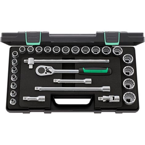 Stahlwille set  di chiavi  a bussola  50/22/6  28 pz.  1/2″  SW 8-32  mm numero  denti 36  12-punti -  96031407