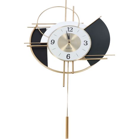 Horloge murale nordique à balancement, grande horloge décorative silencieuse sans tic-tac pour salon, chambre à coucher, maison (1/5)