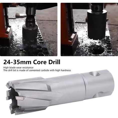 Universal-Kernbohrer 24–35 mm, Hartmetall-Einsatzbohrer, Hohlbohrer, Steckbohrer, Tieflochbohrer CU35S-24 (1/5)