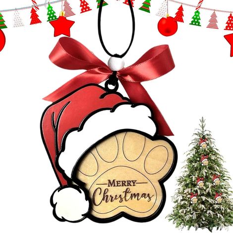 Décorations de sapin de Noël à suspendre, pendentif en forme de patte de  bois, décorations d'arbre de Noël, chapeau de chien, décoration de Noël à suspendre pour décoration d'arbre de Noël (1/5)