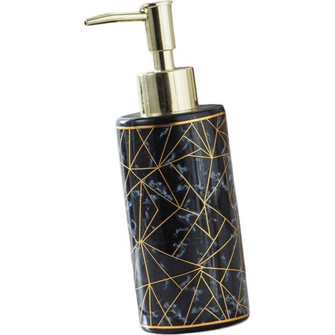 Distributeur de Lotion en marbre en céramique, diamètre-Noir (1/5)