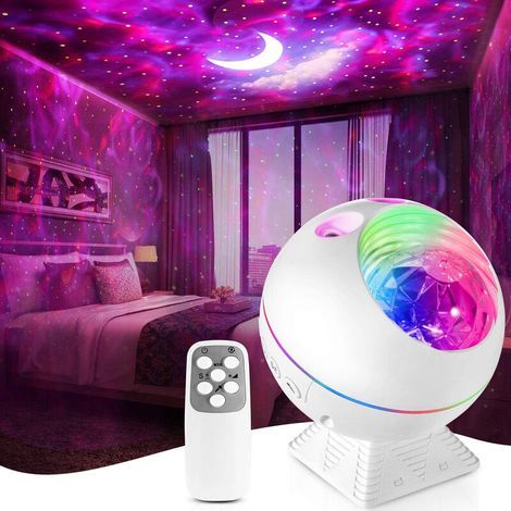 Projecteur de ciel étoilé pour enfants et bébés, veilleuse LED, planétarium, lampe galaxie, décoration pour voiture, chambre ou salon, lumière d'ambiance à vagues, cadeau lumineux relaxant avec minute (1/5)
