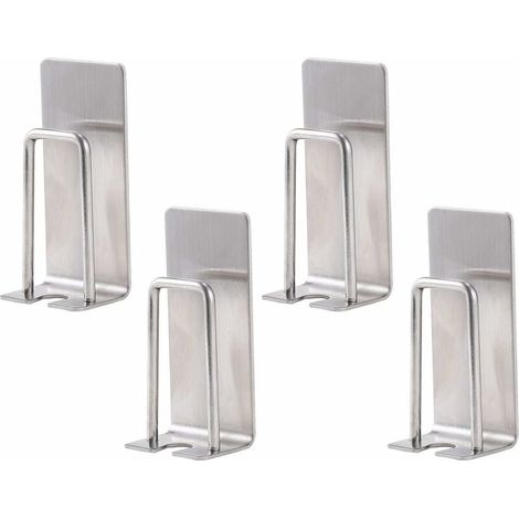Support Brosse À Dents - Acier Inoxydable - Fixation Murale Sans Perçage - Pour Salle De Bain - Lot De 4 Pièces (1/5)