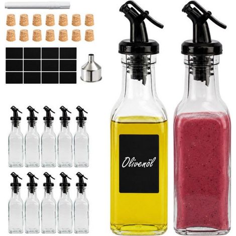 Bouteille En Verre - 150 ml - Bec Verseur - Pour Huile Et Vinaigre - Lot De 12 (1/5)