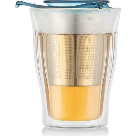Tazza per tè BODUM YO-YO SET da 0,35 L in vetro a doppia parete con infusore in acciaio inox (1/3)