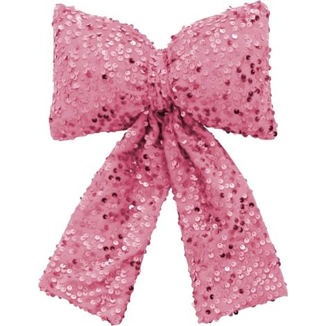 Ribbon - Bow Ornement De Noël En Tissu À Paillettes - Décoration Pour Arbre De Noël Et Fenêtre - 10 X 16 Cm - Rose - 1 Pièce (1/5)