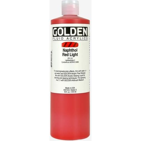 Peinture Acrylique - GOLDEN - Naphthol Red Light - 473ml - Rouge - Mixte