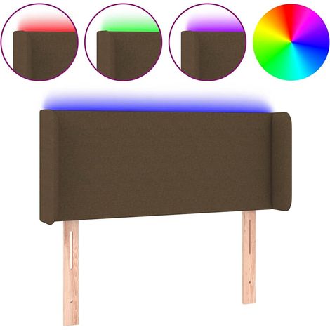 Maison Exclusive - Cabecero con LED de tela marrón oscuro 93x16x7 (1/5)