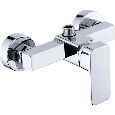 Wandmontierte Duscharmatur – Thermostatmischer für Warm- und Kaltwasser – 150-mm-Zuläufe – 1/2-Zoll-Anschluss – verchromtes Messing (1/5)