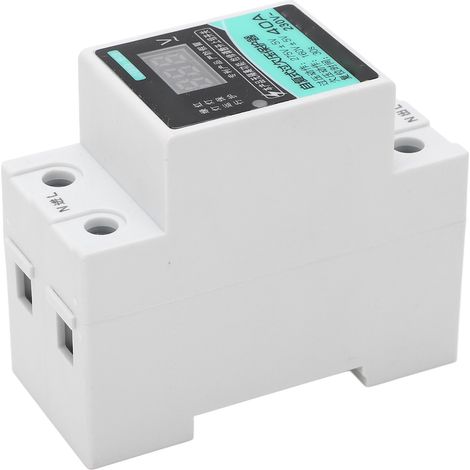 Protection contre les surtensions et les sous-tensions avec temporisation et réarmement automatique sur rail DIN, avec voyant lumineux et affichage numérique, 230 V CA, 40 A (1/5)