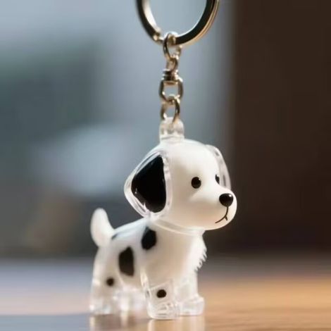 Boîte de rangement transparente pour chiots, boîte à poussière décorative suspendue ornée d'un animal en peluche – cadeau commémoratif (1/4)