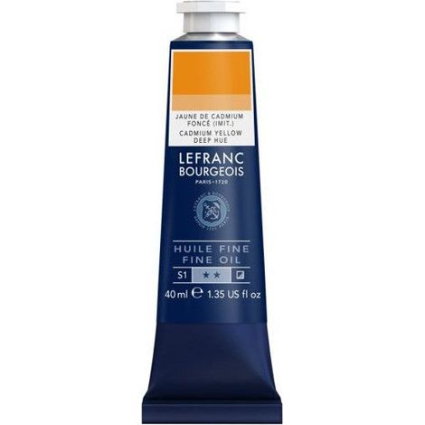 Peinture à l'huile - Fine - Jaune de cadmium foncé imitation - 696 - Lefranc Bourgeois - 40ml (1/2)