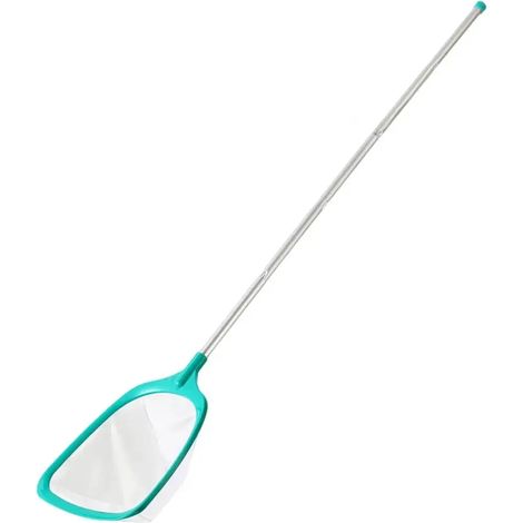 Accessoires de piscine (1 ensemble) Écumoire à mailles ultra-fines avec long manche pour une utilisation facile dans la piscine. Outil de récupération des feuilles amovible. (1/4)