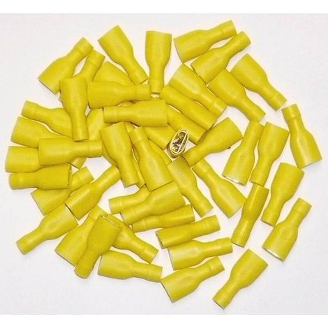 Cosses électriques femelles 9.5mm – Sachet de 50 cosses isolées – Section de fil 2.5 à 6 mm² – Connexions fiables et sécurisées