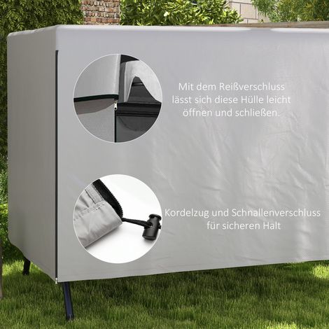Housse de protection pour mobilier de jardin extérieur, 215 cm x 155 cm x 150 cm, gris (1/5)
