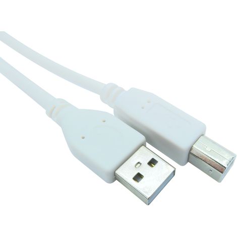 Câble USB RS PRO, USB B mâle vers USB-A mâle, Blanc, 4.5m ( Prix pour 1 )