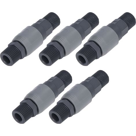 Jeu de 5 raccords rapides auto-bloquants type C pour tuyaux, connecteurs SM+PM-40, équipements industriels et électroniques, fixation fiable, mâle et femelle. (1/5)