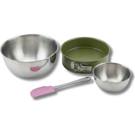 Set de 4 ustensiles de pâtisserie moule à manqué 2 bols et spatule Zenker Green Vision (1/5)