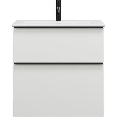 burgbad Eqio Slim lavabo en céramique avec meuble sous-lavabo, (1/2)