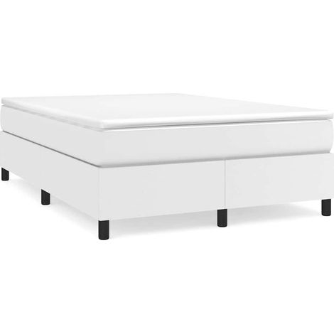 Maison Exclusive - Boxspringbettgestell Weiß 140x200 cm Kunstlede (1/5)