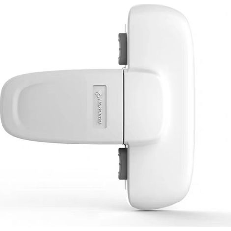 Child safety lock for single-door refrigerators. Easy to install, secured with adhesive, no tools or drilling required (white, 1 piece).