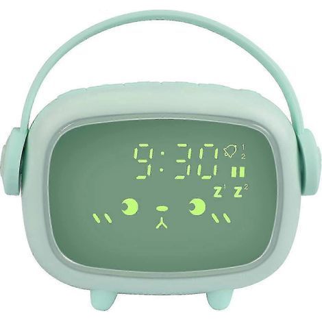 Alarm Clock For Kids,cute Wake Up Digital Alarm Clock 2 Alarms Volume Adjustable Multifunctional Timer Countdown/snooze/voice Control Rechargeable Clo