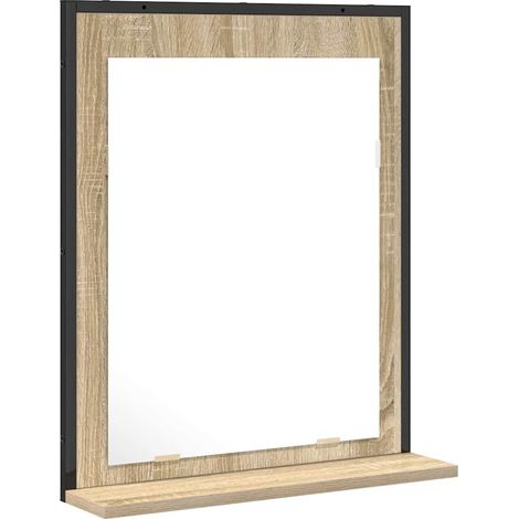 Maison Exclusive - Specchio da bagno con lo scaffale Nero 50 x 12 x 60 cm
