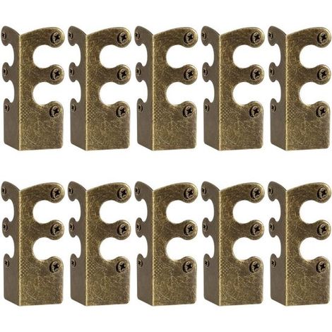 Protections d'angle de meuble et plinthe, lot de 10, métal vintage, avec vis, pour murs, plinthes et bureaux, bronze (1/5)