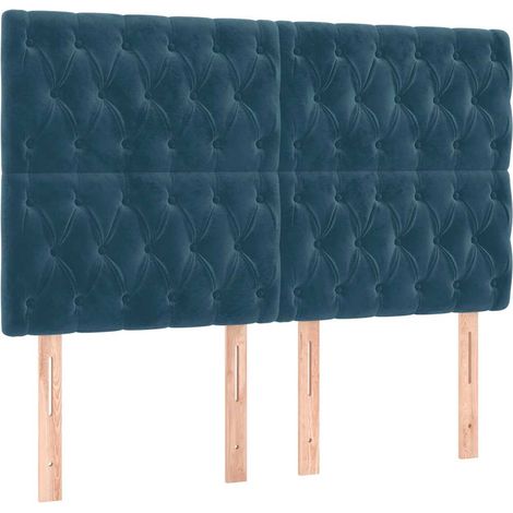 Maison Exclusive - Tête de lit Bleu foncé 144 x 7 x 118/128 cm Velours